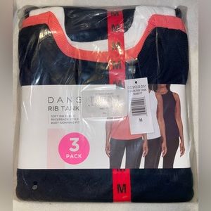 NWT Medium, 3 PACK Danskin Ribbed Tank Tops, Soft, Racerback
